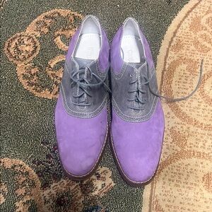 Men's Purple and Gray Oxford Shoes
